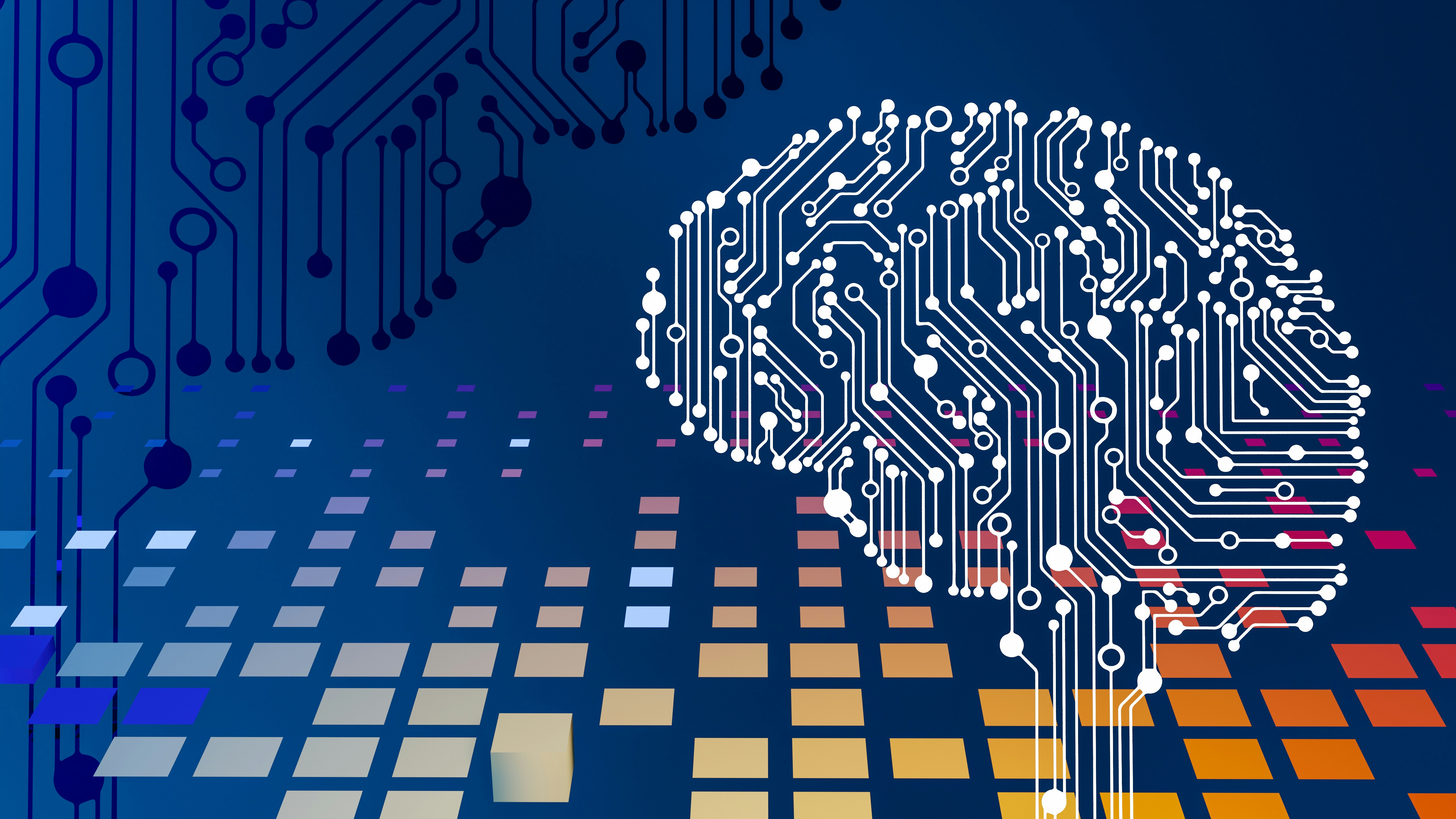 Futuristic brain and technology render